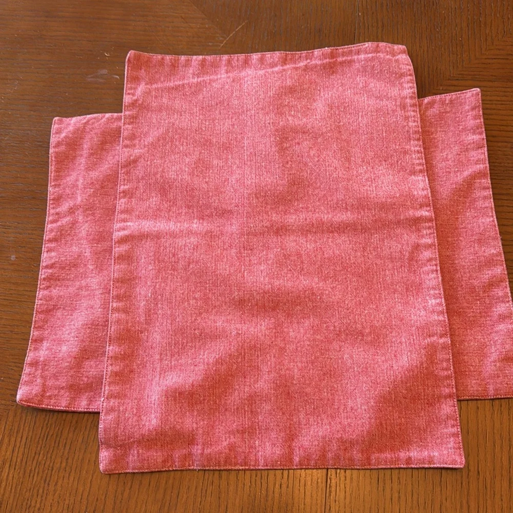Aman Red Woven Farmhouse Textile Rectangular Placemats Set of 4